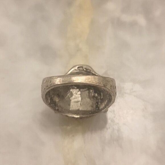 Silver Cheetah Sz 10 Jaguar Leopard Cat Goth Witchy Biker Punk Indie Moto Ring - Picture 4 of 5